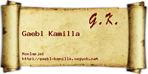 Gaebl Kamilla névjegykártya